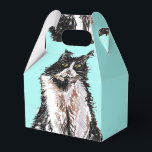 Caixinha De Lembrancinhas Tuxedo Cat Black White Cats Aniversário Turquoise<br><div class="desc">Tuxedo Cat Black White Cats Birthday Turquoise Cake Box. Um produto glorioso feito de minhas pinturas de aquarela originais.</div>