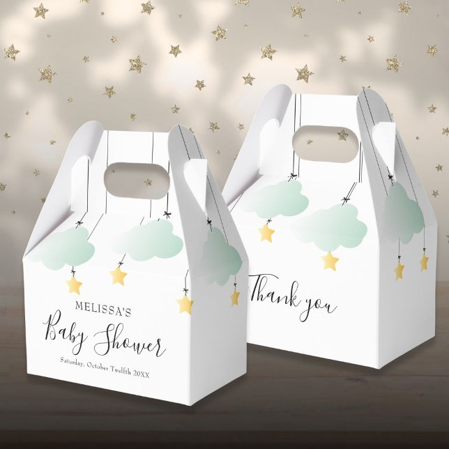 Caixinha De Lembrancinhas Twinkle Twinkle Little Star Chuvada de Bebê Neutra (Twinkle Twinkle Little Star Neutral Baby Shower Favor Boxes)
