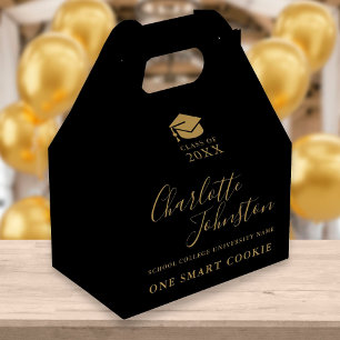 Caixinha De Lembrancinhas Um Biscoito Inteligente Preto E Festa de formatura