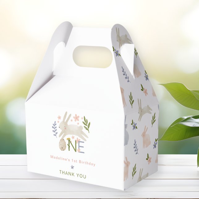 Caixinha De Lembrancinhas Um Coelhinho É Um primeiro aniversario De Garota O (Criador carregado)