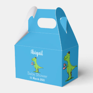 Caixinha De Lembrancinhas Um desenho animado de dinossauros, verde e engraç