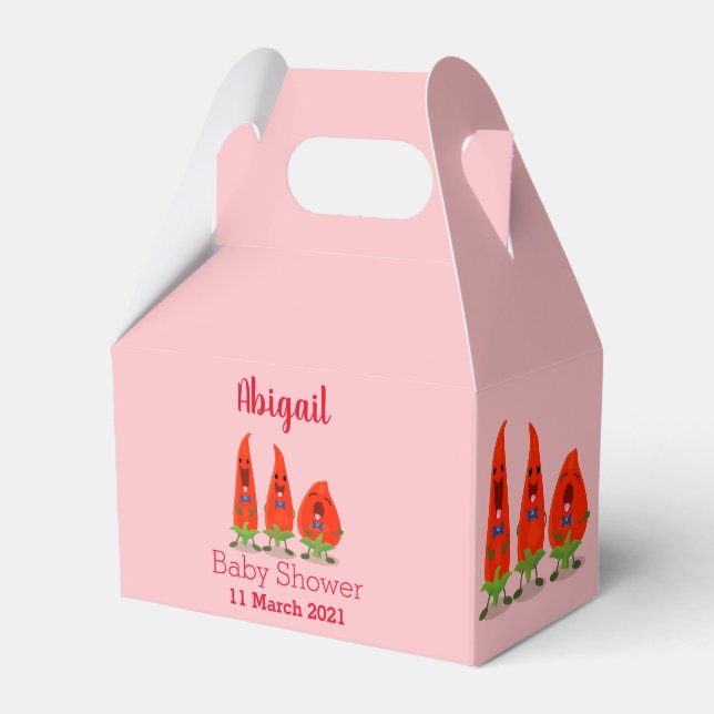 Caixinha De Lembrancinhas Um desenho animado de pimentões cantando pimentões (Frente)