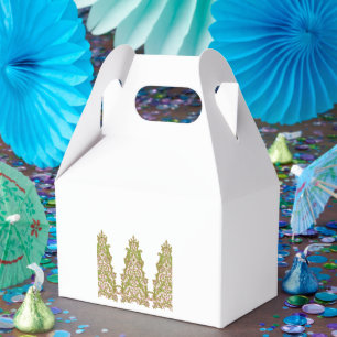 Caixinha De Lembrancinhas Um design floral vibrante e simétrico que apresent