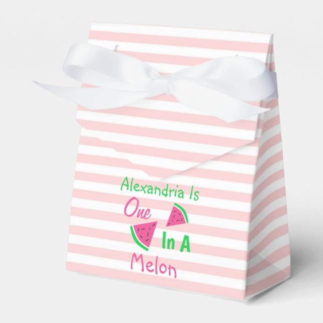 Caixinha De Lembrancinhas Um Em Um primeiro aniversario De Melão (Frente)