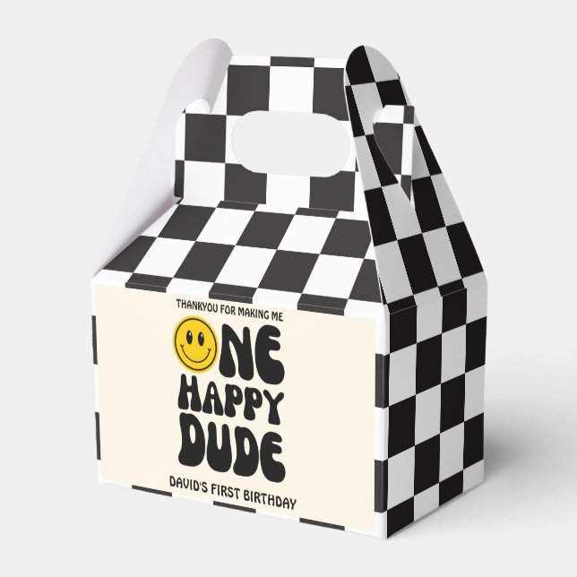 Caixinha De Lembrancinhas Um Feliz Cara Feliz Primeiro Aniversário (Frente)