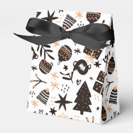 Caixinha De Lembrancinhas Um padrão de Natal preto e branco
