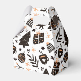 Caixinha De Lembrancinhas Um padrão de Natal preto e branco