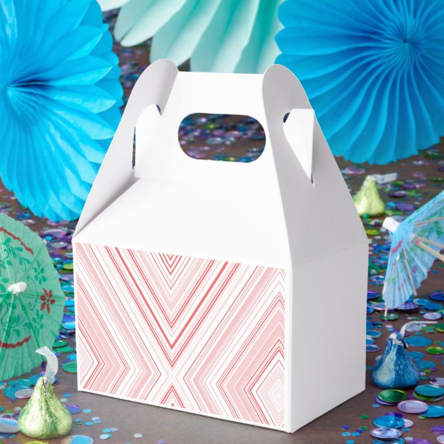 Caixinha De Lembrancinhas Um padrão simétrico apresentando moti vermelho e r (Festa)