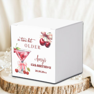 Caixinha De Lembrancinhas Um Pouco Mais Velha Chic Cereja Martini 45º Aniver
