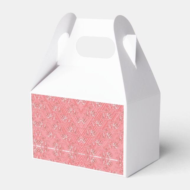 Caixinha De Lembrancinhas Um tapete com um motivo vermelho e rosa apresenta  (Frente)