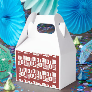 Caixinha De Lembrancinhas Um tapete vermelho com padrão texturizado é espalh