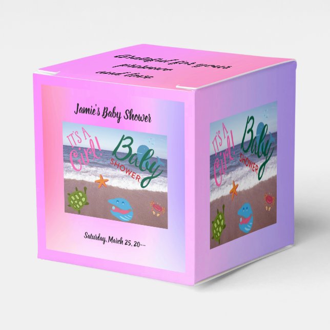 Caixinha De Lembrancinhas Uma Menina A Caminho: Aventura Oceânica (Frente)