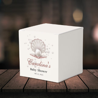 Caixinha De Lembrancinhas uma pérola sob o chá de fraldas do mar