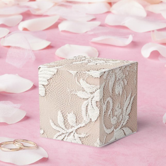 Caixinha De Lembrancinhas Uma Série de Design de Renda Rosa #14 (Casamento)