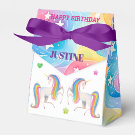 Caixinha De Lembrancinhas Unicorn Any Age Birthday  3"w x 1.5"l x 3.25"h