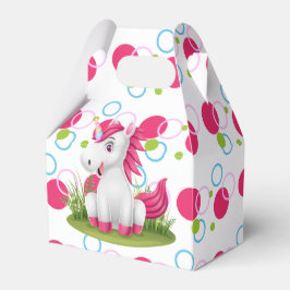 Caixinha De Lembrancinhas Unicorn Birthday Favor Box com mensagem de agradec