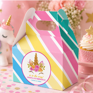 Caixinha De Lembrancinhas Unicorn Birthday primeiro aniversario Party