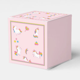 Caixinha De Lembrancinhas Unicórnios Coloridos Rosa