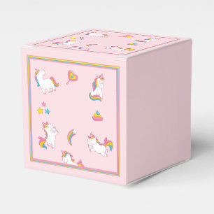 Caixinha De Lembrancinhas Unicórnios cor-de-rosa coloridos