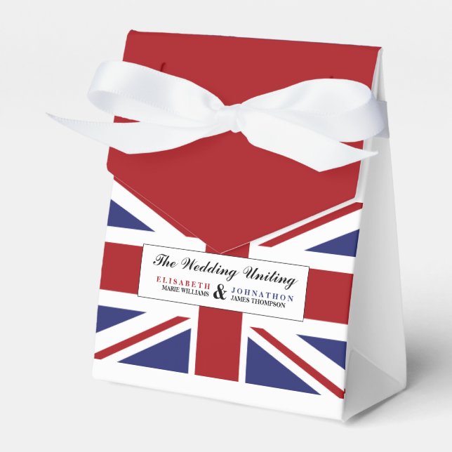 Caixinha De Lembrancinhas Union Jack Flag British Wedding (Frente)