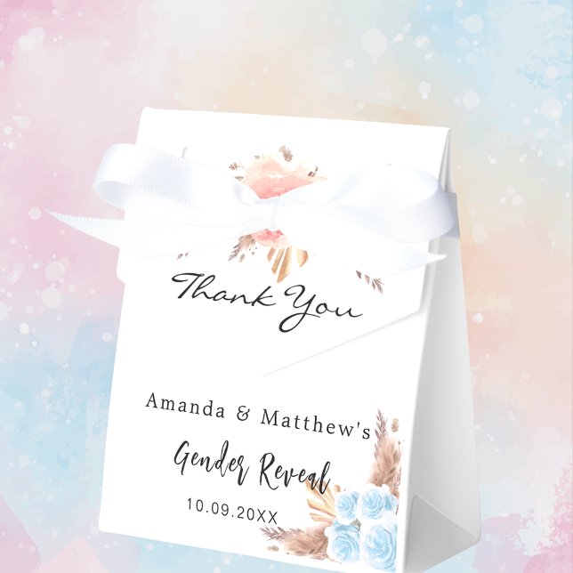 Caixinha De Lembrancinhas ursinho-chá de fraldas pampas-relva-esfrega floral (Criador carregado)