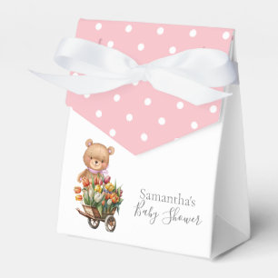 Caixinha De Lembrancinhas Ursinho Rustic Floral Pink Barly Wait Poka Pontos