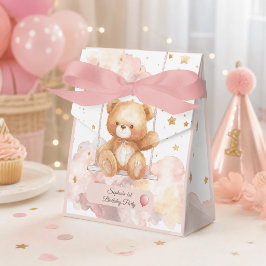 Caixinha De Lembrancinhas Urso Teddy Adorável 1º Aniversário