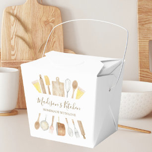 Caixinha De Lembrancinhas Utensílios de Cozinha Personalizados com Aquarela