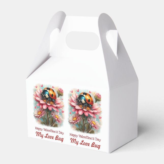 Caixinha De Lembrancinhas  Valentine Love Bug on Blossoms Rose (Frente)
