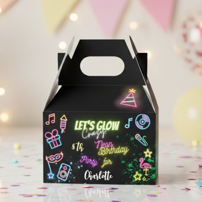 Caixinha De Lembrancinhas Vamos de aniversário maluco de neon (Criador carregado)