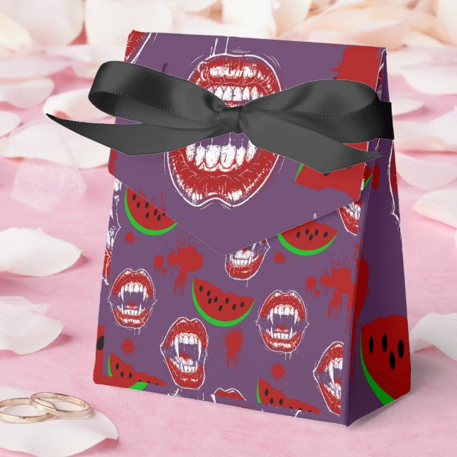 Caixinha De Lembrancinhas Vampiro & Melancia Spooky Summerween Roxo (Casamento)