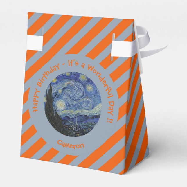 Caixinha De Lembrancinhas van Gogh's The Starry Night Party Items Collection (Verso)