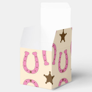 Caixinha De Lembrancinhas Vaqueira Pink Horseshoe Sheriff Estrela País Texas