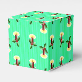 Caixinha De Lembrancinhas Vela borgonha com Xmas Holly