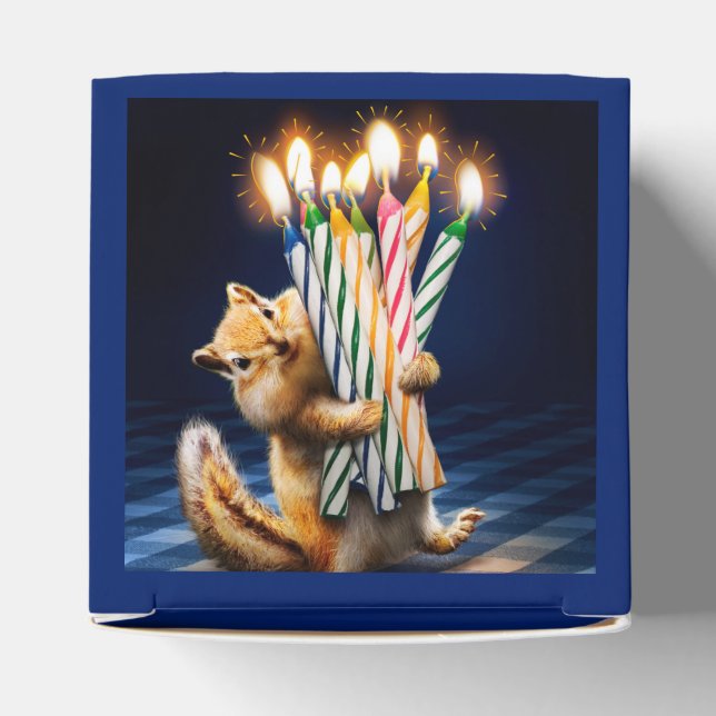 Caixinha De Lembrancinhas Velas de Aniversário de Esquilo (Topo)