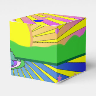 Caixinha De Lembrancinhas Verão do Amor Psicodélico Colorido 60s 70s