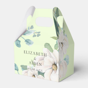 Caixinha De Lembrancinhas Verde De Casamento De Aquarela Botânica Elegante