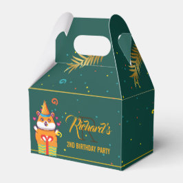 Caixinha De Lembrancinhas Verde de Hamster Corajoso, Festa de aniversário de