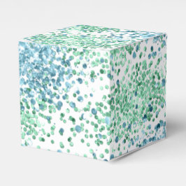 Caixinha De Lembrancinhas Verde Menta Azul Água Brilho Pontos Glitz