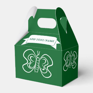 Caixinha De Lembrancinhas Verde Personalizado de Desenho da Borboleta