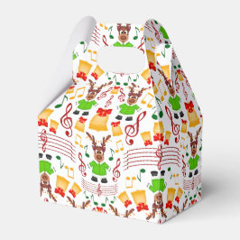 Caixinha De Lembrancinhas Verdes Festivos E Douradas Reindeiros De Natal Kas