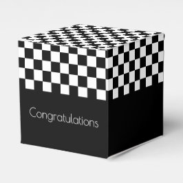 Caixinha De Lembrancinhas Verificação Preta e Branca