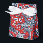 Caixinha De Lembrancinhas Vermelho Branco e Azul Floral Paisley Bohemian Boh<br><div class="desc">caixas de presentes personalizadas</div>