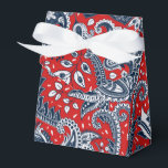 Caixinha De Lembrancinhas Vermelho Branco e Azul Floral Paisley Bohemian Boh<br><div class="desc">caixas de presentes personalizadas</div>