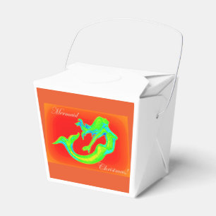 Caixinha De Lembrancinhas vermelho do Natal da sereia