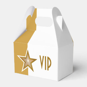 Caixinha De Lembrancinhas Vertical branco do ouro Dourado do VIP da estrela