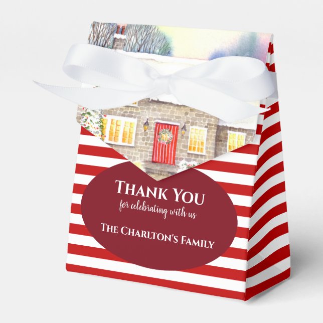 Caixinha De Lembrancinhas Vestir Neve Algodão Aquarela (Frente)