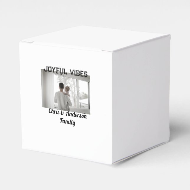 Caixinha De Lembrancinhas Vibrações alegres pai filho família Natal feriado  (Frente)