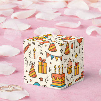 Caixinha De Lembrancinhas Vibrant Birthday Party Seamless Pattern