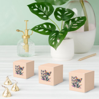 Caixinha De Lembrancinhas Vibrantes Schmetterlingsblumenmotiv